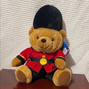 Charming Guard Bear Plush in Red and Black